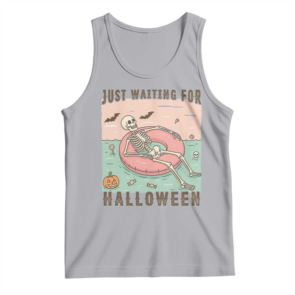 Spooky Summer Skeleton Tank Top Just Waiting For Halloween Summer Pool Party TS02 Athletic Heather Print Your Wear
