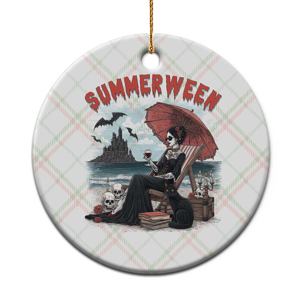 Gothic Summerween Ceramic Ornament Spooky Summer Halloween Horror Character TS02 1pc Christmas Plaid Print Your Wear