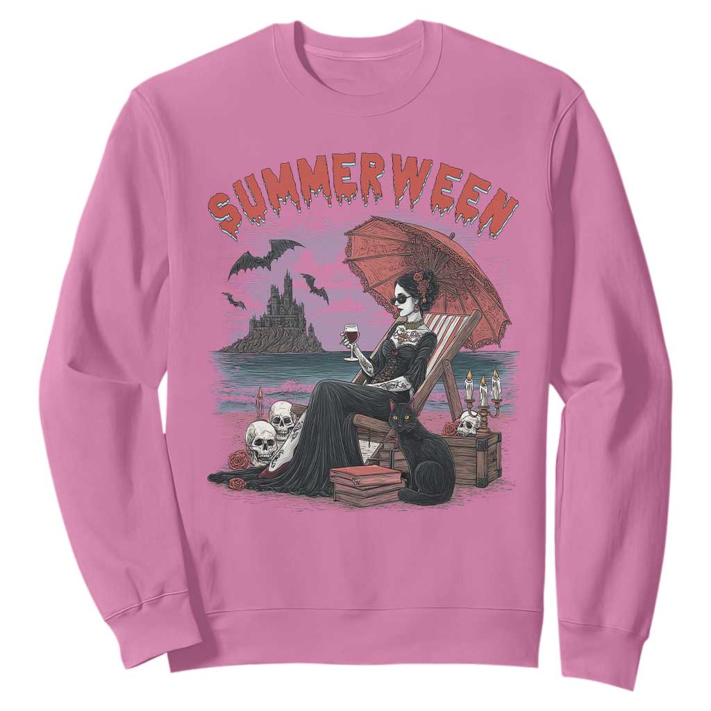 Gothic Summerween Sweatshirt Spooky Summer Halloween Horror Character TS02 Azalea Print Your Wear