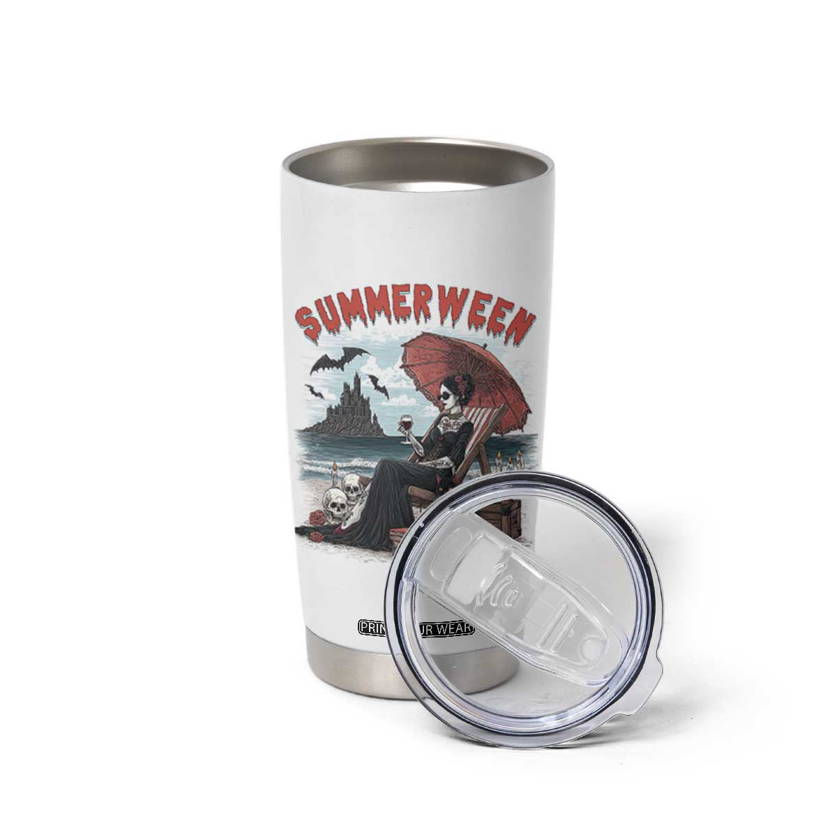 Gothic Summerween Tumbler Cup Spooky Summer Halloween Horror Character TS02 Print Your Wear