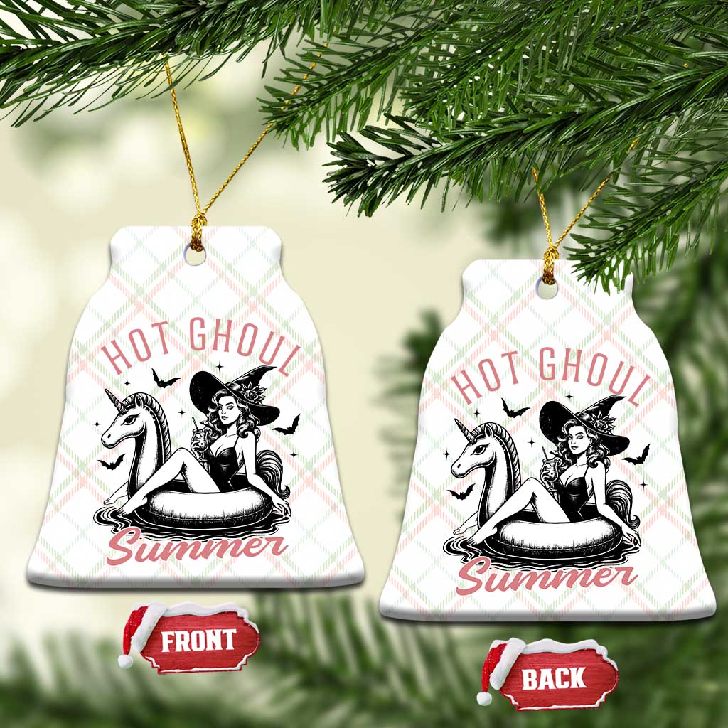 Hot Ghoul Summer Ceramic Ornament Retro Pin Up Witch Summerween Summer Beach Halloween Vibes TS02 Print Your Wear