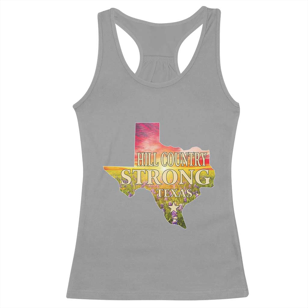 Hill Country Strong Texas Racerback Tank Top Sunset Bluebonnet Resilience TS02 Sport Gray Print Your Wear