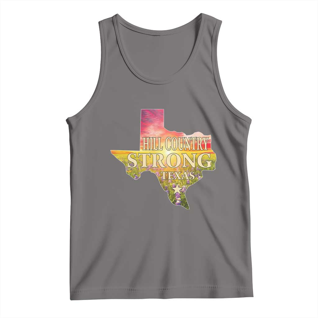 Hill Country Strong Texas Tank Top Sunset Bluebonnet Resilience TS02 Deep Heather Print Your Wear