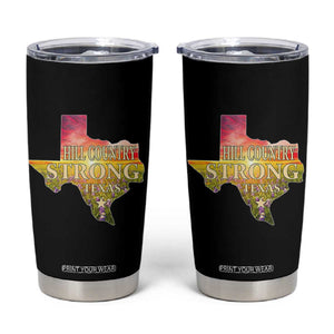 Hill Country Strong Texas Tumbler Cup Sunset Bluebonnet Resilience TS02 Black Print Your Wear