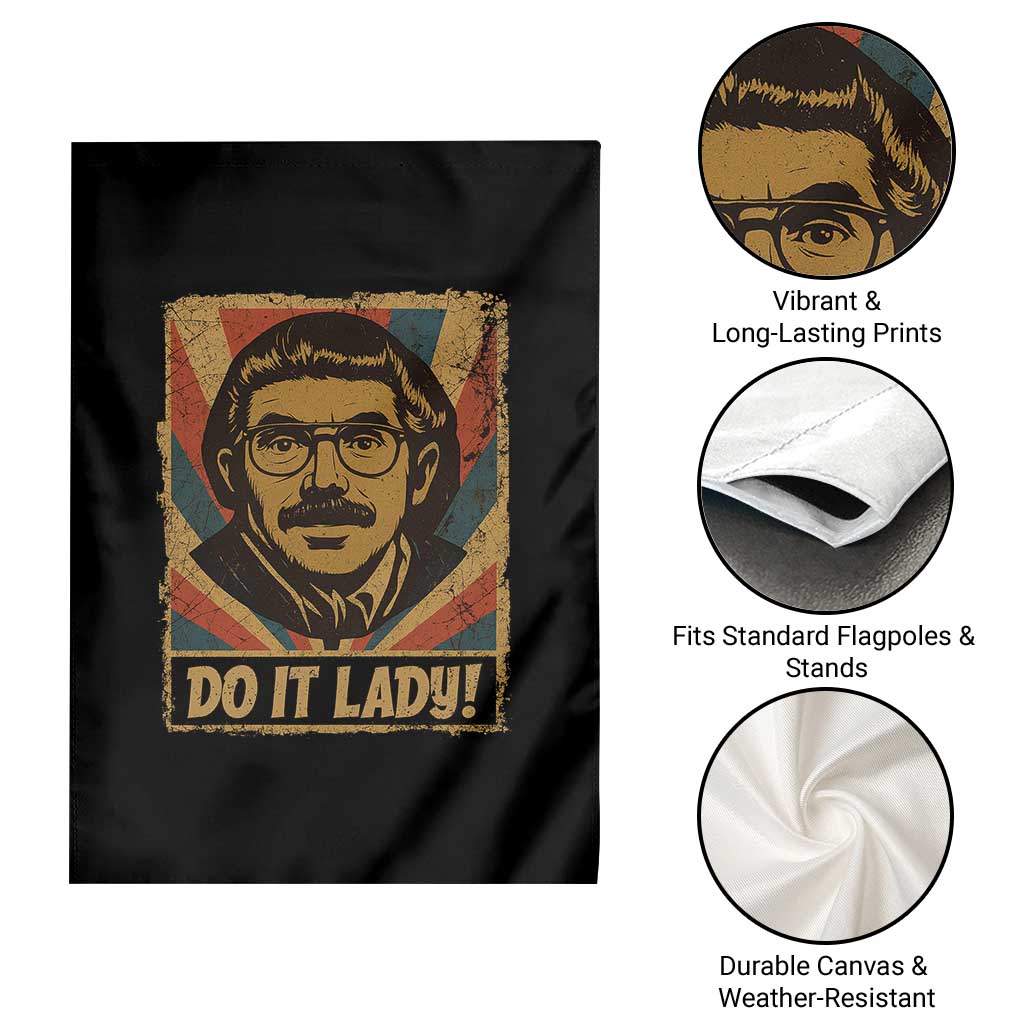 Funny Do It Lady Vintage Garden Flag Retro 70s Mustache Guy Meme Parody TS02 Print Your Wear