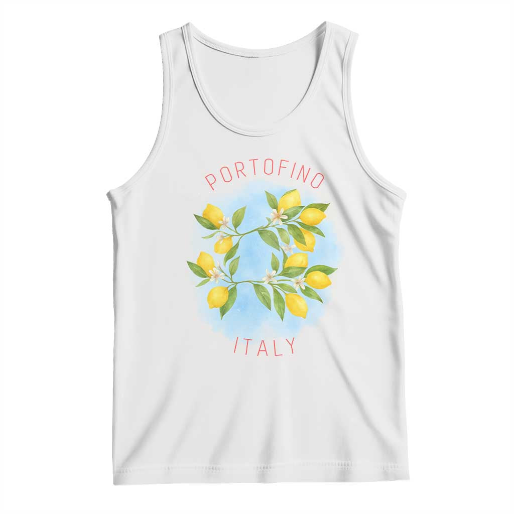 Portofino Italy Lemons Tank Top Vintage Coastal Europe Travel Summer Vibe Aesthetic TS02 White Print Your Wear