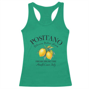 Positano Lemons Racerback Tank Top Fresh from the Amalfi Coast Italian Fruit TS02 Irish Green Print Your Wear