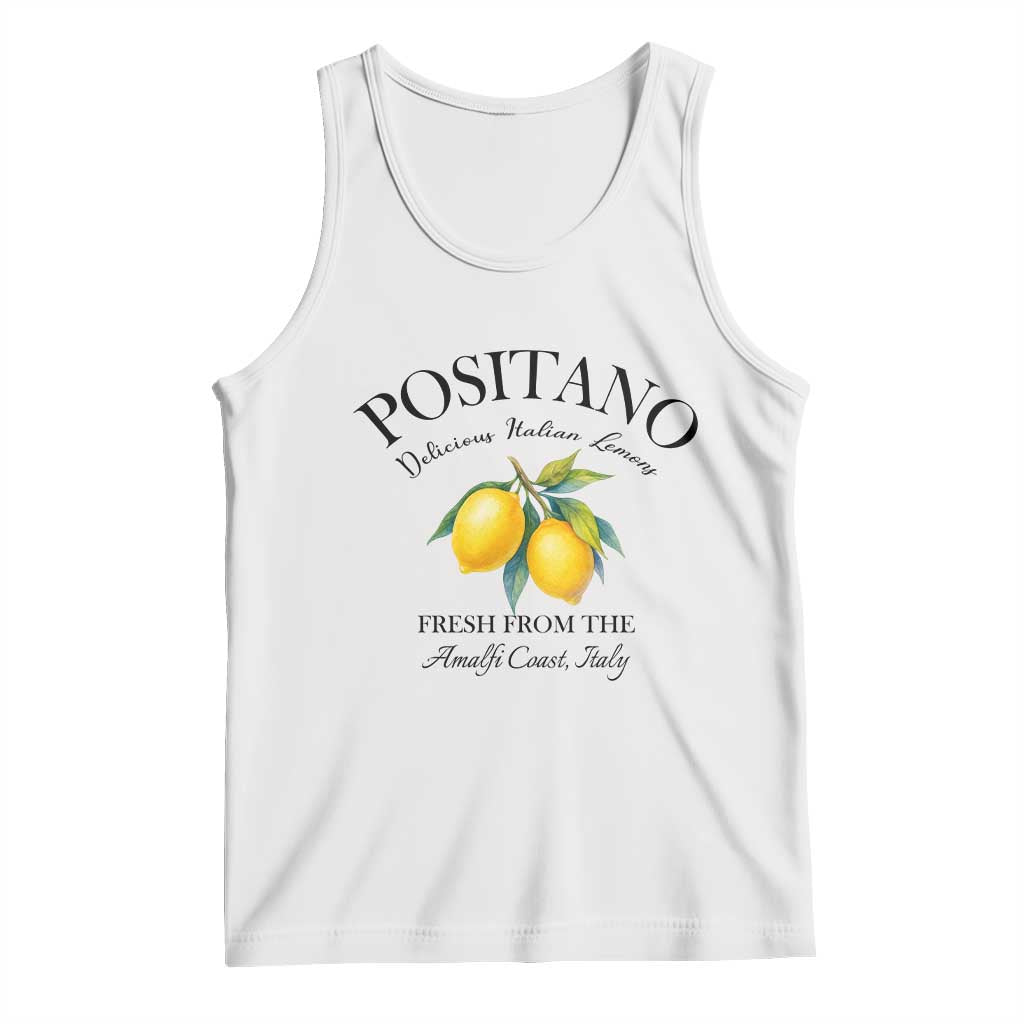 Positano Lemons Tank Top Fresh from the Amalfi Coast Italian Fruit TS02 White Print Your Wear