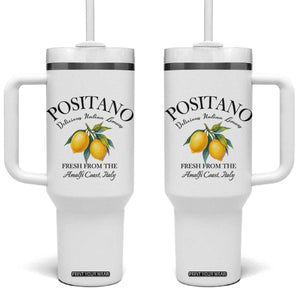 Positano Lemons Tumbler With Handle Fresh from the Amalfi Coast Italian Fruit TS02 One Size: 40 oz White Print Your Wear
