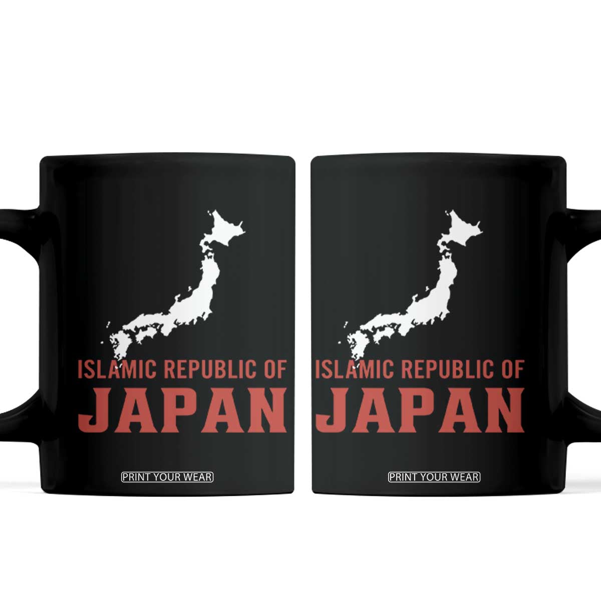 Islamic Republic of Japan Country Map Graphic Coffee Mug Viral Political Satire Meme TS02 Black Print Your Wear