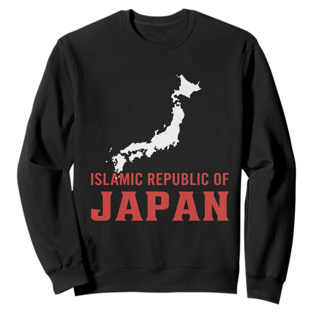 Islamic Republic of Japan Country Map Graphic Sweatshirt Viral Political Satire Meme TS02 Black Print Your Wear