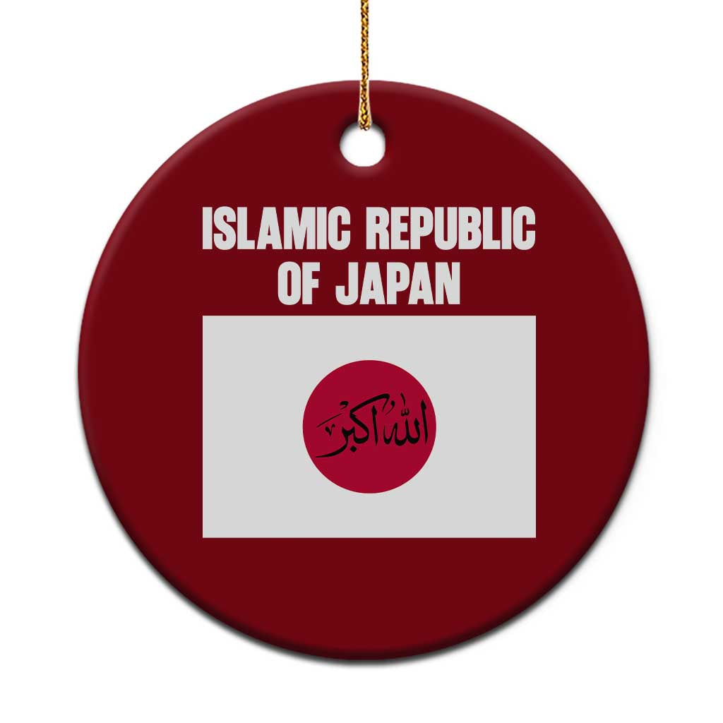 Islamic Republic of Japan Arabic Calligraphy Flag Ceramic Ornament Allahu Akbar Presidential Gaffe Satirical TS02 1pc Red Print Your Wear