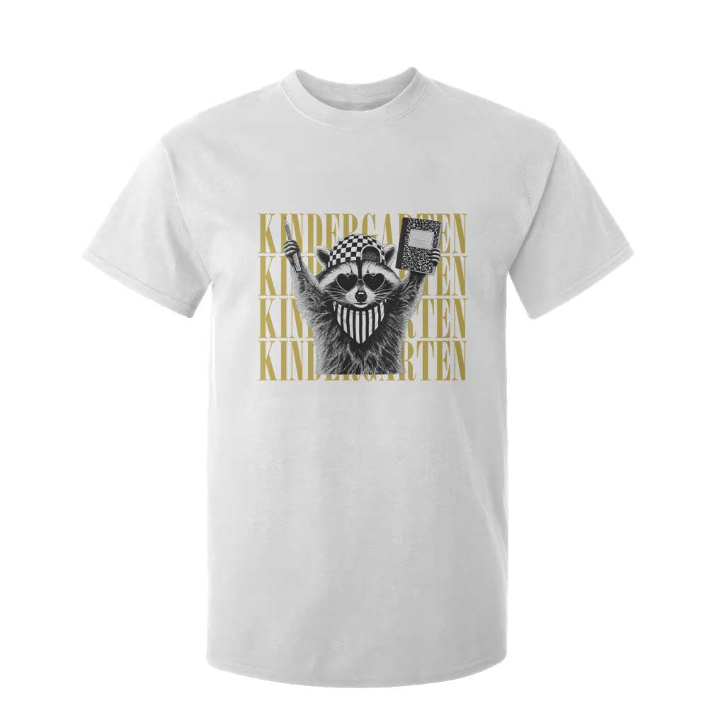 Cool Kindergarten Raccoon Back to School T Shirt For Kid First Day of School Funny Kids Gift TS02 White Print Your Wear