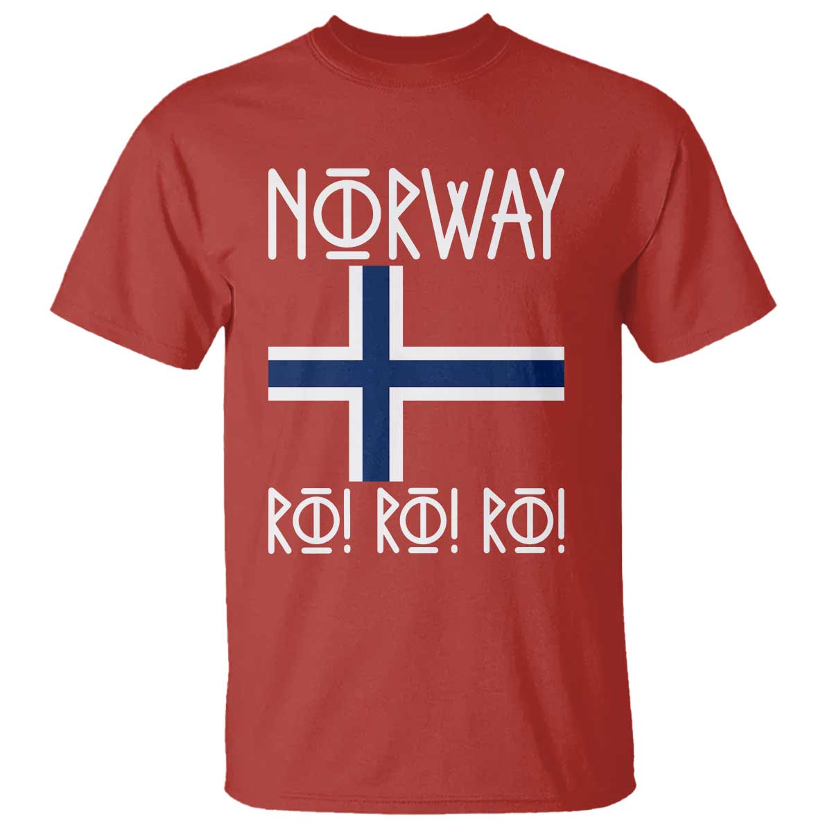Norway Flag Ro Ro Ro Norse Rune Typography Graphic T Shirt Norge Football Fans Norwegian Pride TS02 Red Print Your Wear