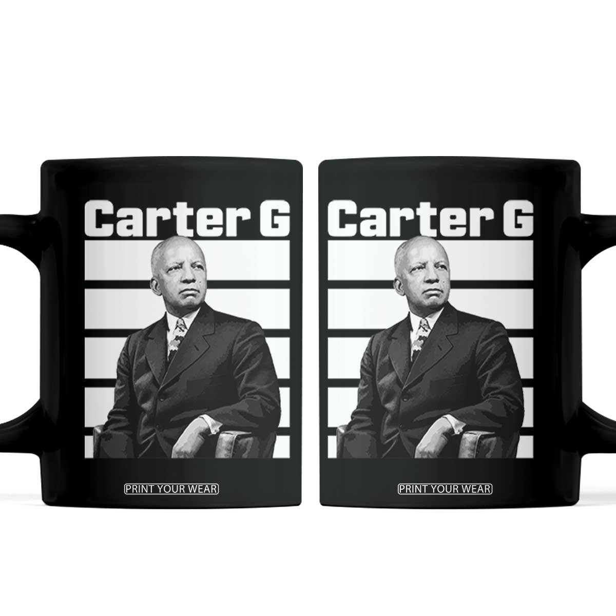 Inspiring Father of Black History Icon Portrait Coffee Mug Carter G Civil Rights Legacy Supporter TS02 Black Print Your Wear