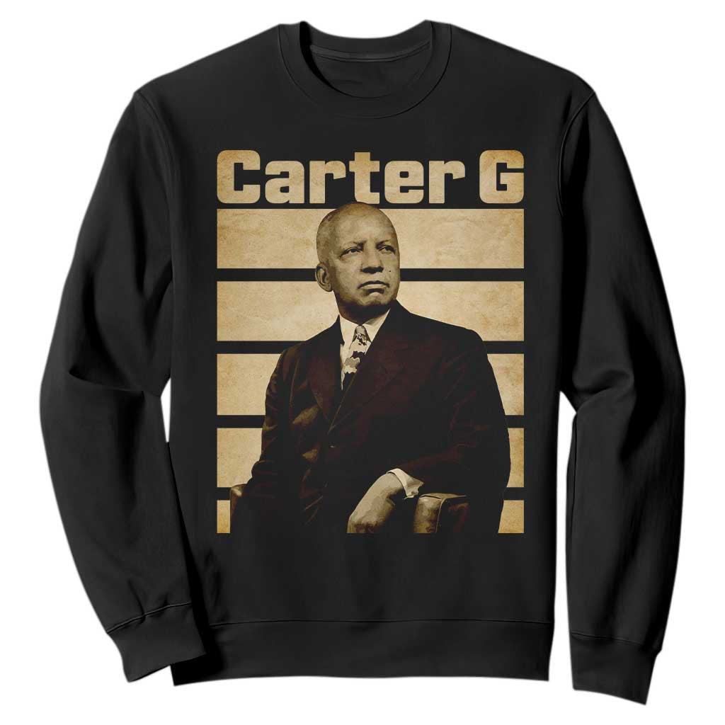 Inspiring Father of Black History Icon Vintage Portrait Sweatshirt Carter G Civil Rights Legacy Supporter TS02 Black Print Your Wear