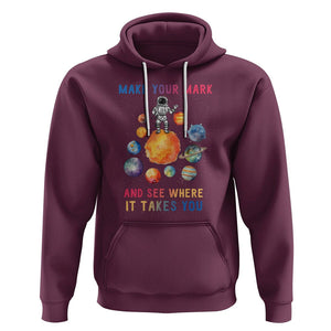 Dot Day Hoodie Polka Dot See Where It Takes You Astronaut Outer Space TS02 Maroon Printyourwear