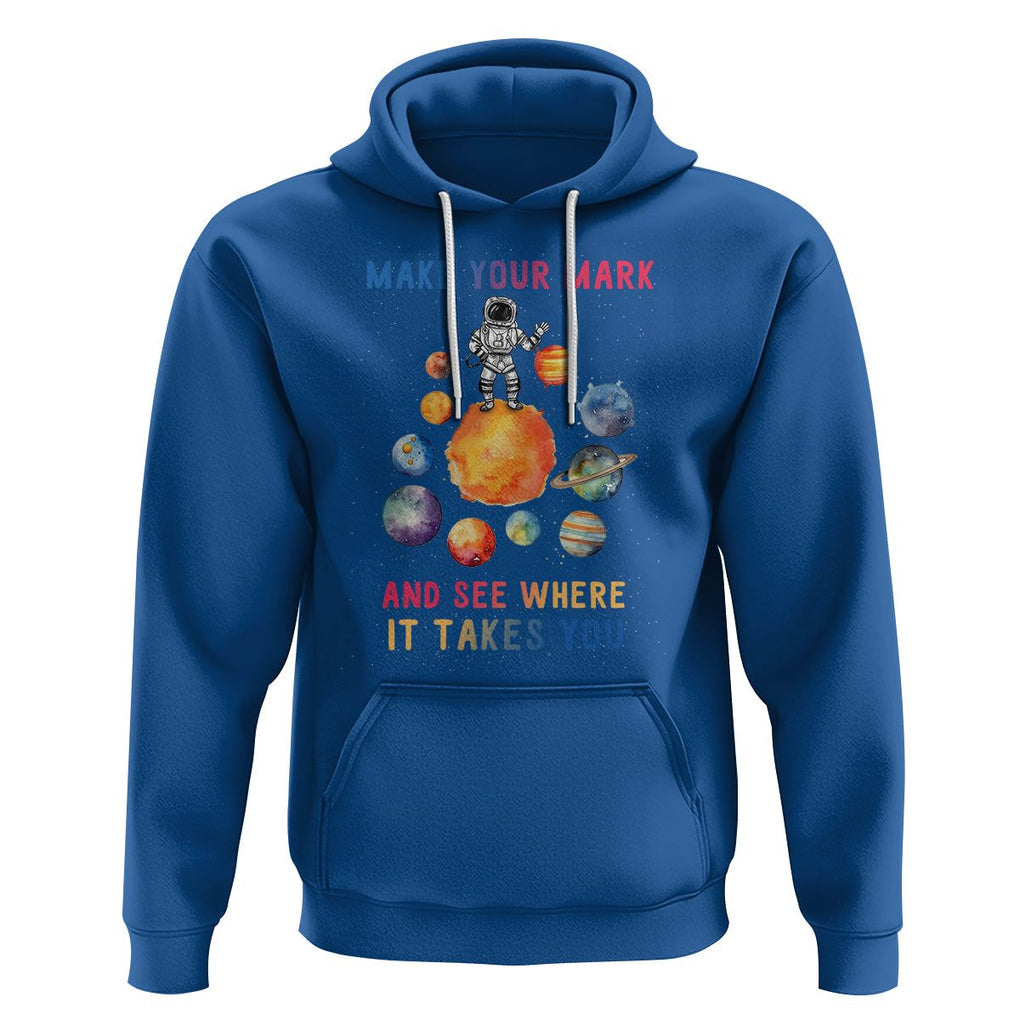 Dot Day Hoodie Polka Dot See Where It Takes You Astronaut Outer Space TS02 Royal Blue Printyourwear