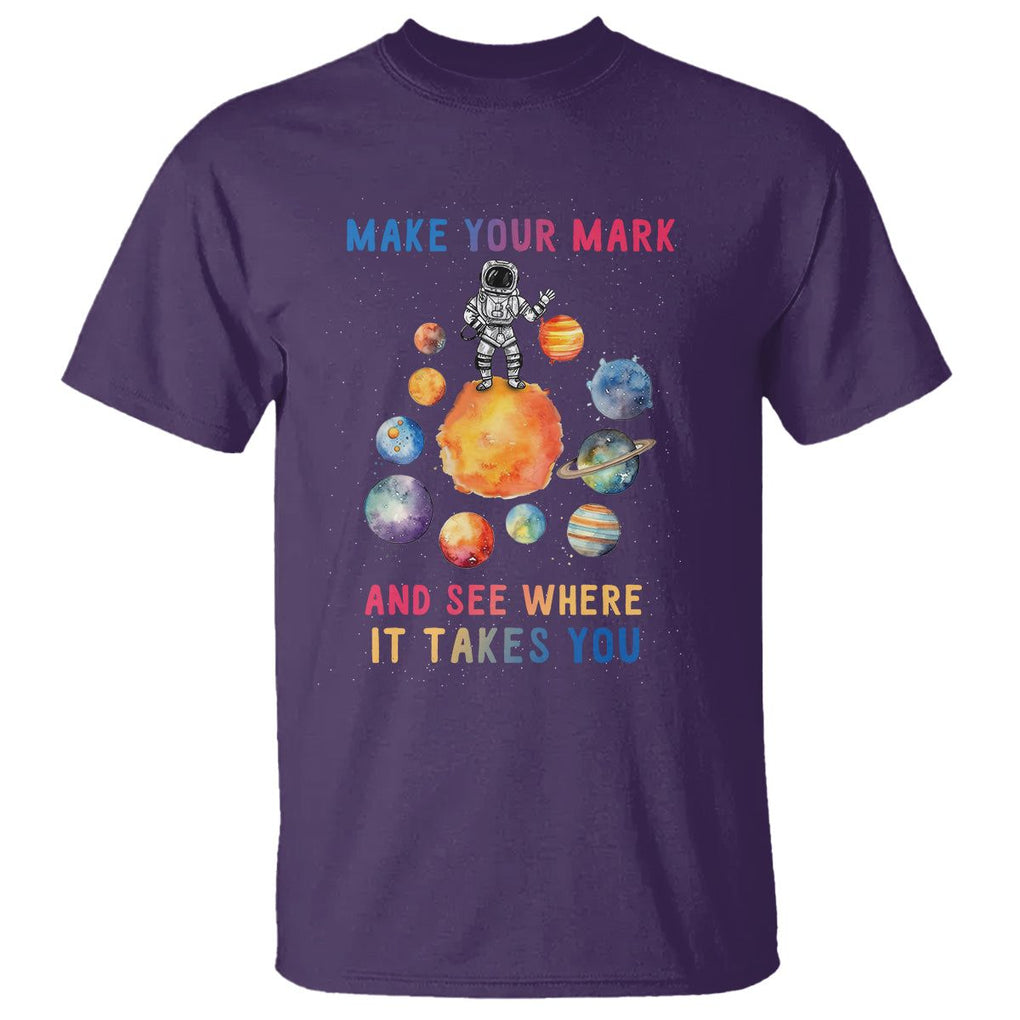 Dot Day T Shirt Polka Dot See Where It Takes You Astronaut Outer Space TS02 Purple Printyourwear