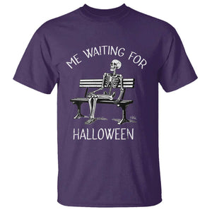 Funny Skeleton T Shirt Me Waiting For Halloween Skeleton Lover Halloween Costume TS02 Purple Print Your Wear