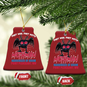 Funny Mothman Christmas Ornament Part Man Part Moth Harbinger Of Doom Point Pleasent WV TS02 Bell Flake Red Print Your Wear