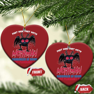 Funny Mothman Christmas Ornament Part Man Part Moth Harbinger Of Doom Point Pleasent WV TS02 Heart Red Print Your Wear