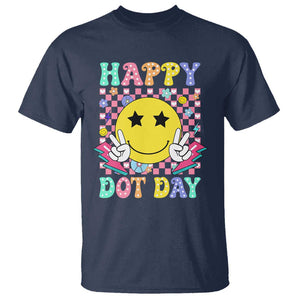 Happy Dot Day T Shirt Cute Smile Face Retro Groovy TS02 Navy Print Your Wear