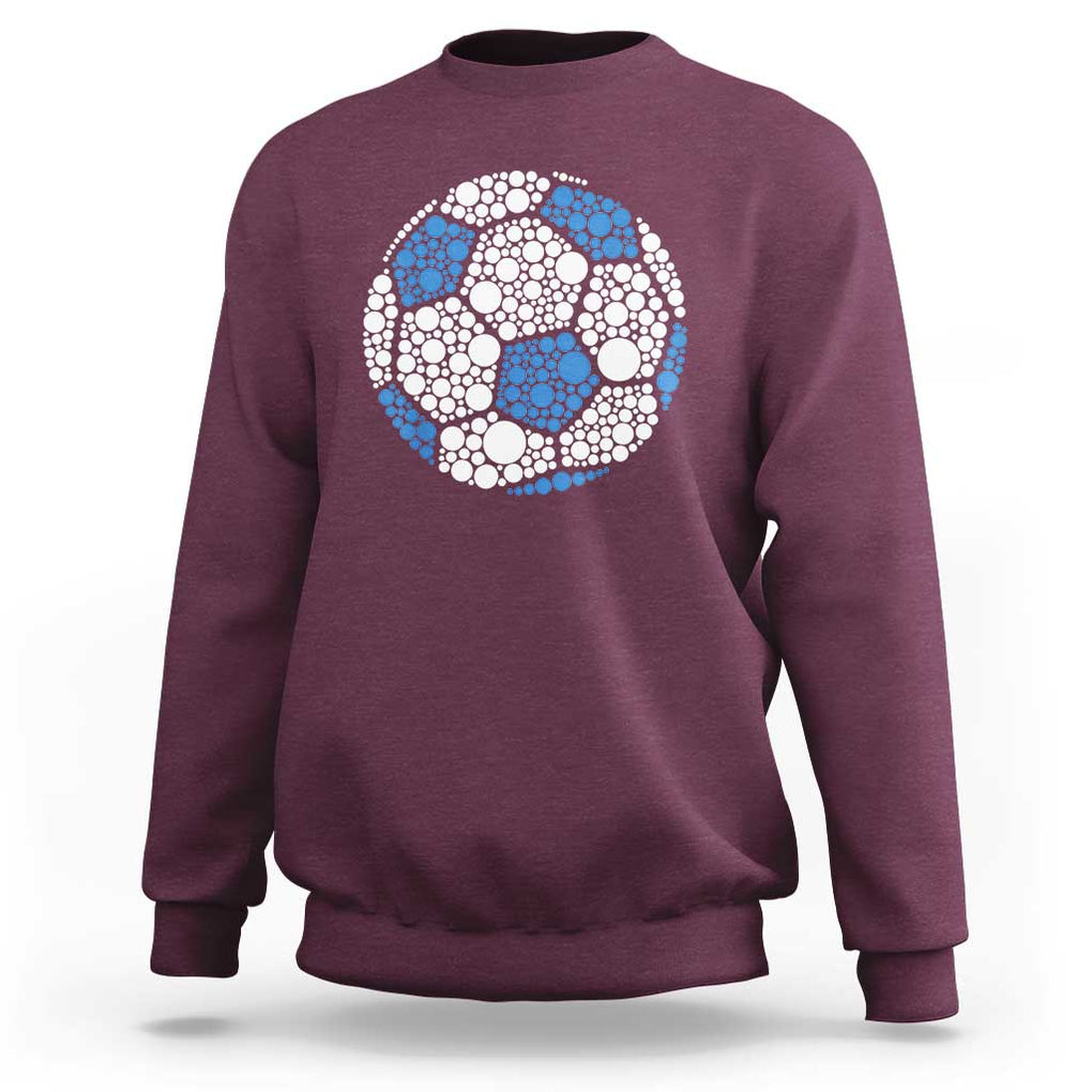 Happy Dot Day Sweatshirt Polka Dots Ball Soccer Lover TS02 Maroon Print Your Wear