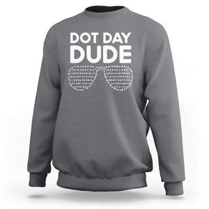 Dot Day Dude Sweatshirt Simple Cool Glasses Dots TS02 Charcoal Print Your Wear