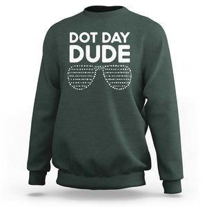 Dot Day Dude Sweatshirt Simple Cool Glasses Dots TS02 Dark Forest Green Print Your Wear