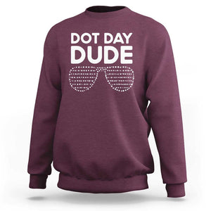 Dot Day Dude Sweatshirt Simple Cool Glasses Dots TS02 Maroon Print Your Wear