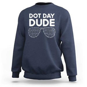 Dot Day Dude Sweatshirt Simple Cool Glasses Dots TS02 Navy Print Your Wear