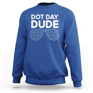 Dot Day Dude Sweatshirt Simple Cool Glasses Dots TS02 Royal Blue Print Your Wear