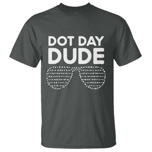 Dot Day Dude T Shirt Simple Cool Glasses Dots TS02 Dark Heather Print Your Wear