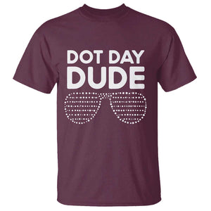 Dot Day Dude T Shirt Simple Cool Glasses Dots TS02 Maroon Print Your Wear