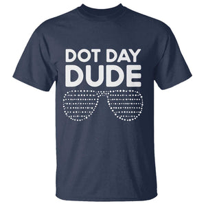 Dot Day Dude T Shirt Simple Cool Glasses Dots TS02 Navy Print Your Wear