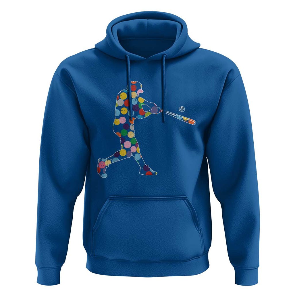 Happy Dot Day Hoodie Polka Dots Art Baseball Player TS02 Royal Blue Print Your Wear