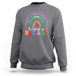 Happy Dot Day Sweatshirt Retro Rainbow TS02 Charcoal Print Your Wear