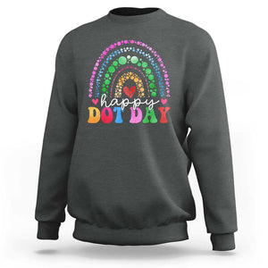 Happy Dot Day Sweatshirt Retro Rainbow TS02 Dark Heather Print Your Wear