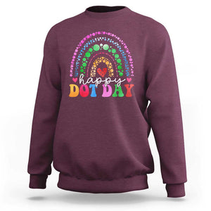 Happy Dot Day Sweatshirt Retro Rainbow TS02 Maroon Print Your Wear