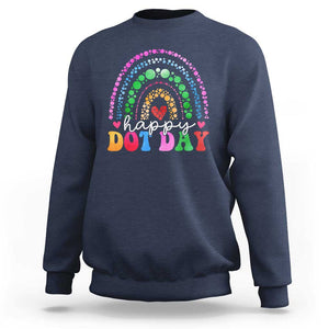 Happy Dot Day Sweatshirt Retro Rainbow TS02 Navy Print Your Wear