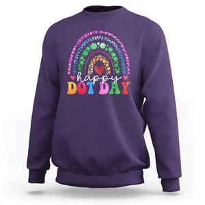 Happy Dot Day Sweatshirt Retro Rainbow TS02 Purple Print Your Wear