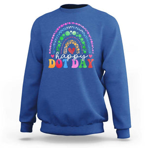 Happy Dot Day Sweatshirt Retro Rainbow TS02 Royal Blue Print Your Wear