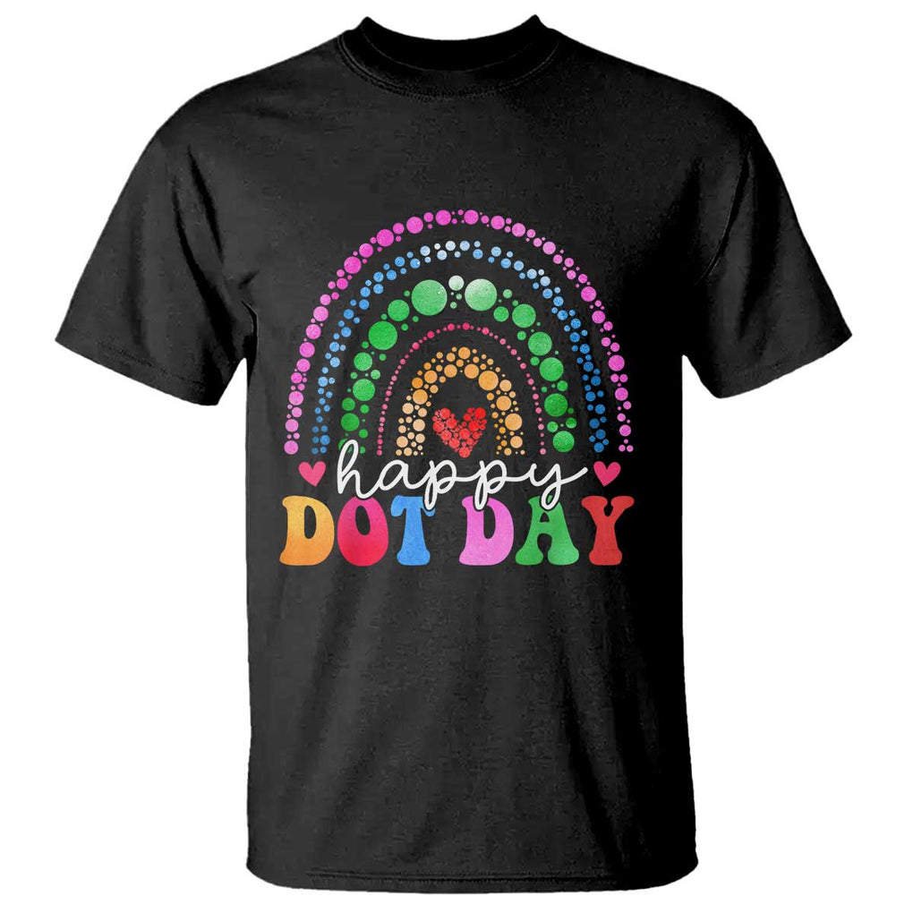 Happy Dot Day T Shirt Retro Rainbow TS02 Black Print Your Wear