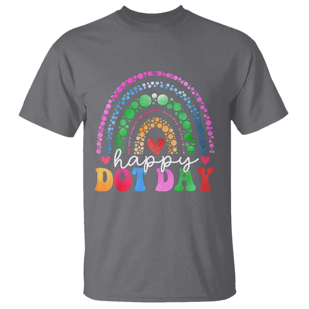 Happy Dot Day T Shirt Retro Rainbow TS02 Charcoal Print Your Wear