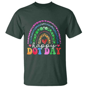 Happy Dot Day T Shirt Retro Rainbow TS02 Dark Forest Green Print Your Wear