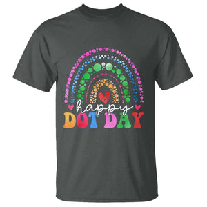 Happy Dot Day T Shirt Retro Rainbow TS02 Dark Heather Print Your Wear