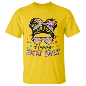 Happy Dot Day Messy Bun Girl T Shirt Colorful Polka Dots TS02 Daisy Print Your Wear