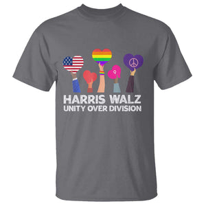 Harris Walz 2024 T Shirt Unity Over Division Kamala Tim Waltz TS02 Charcoal Print Your Wear