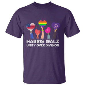 Harris Walz 2024 T Shirt Unity Over Division Kamala Tim Waltz TS02 Purple Print Your Wear